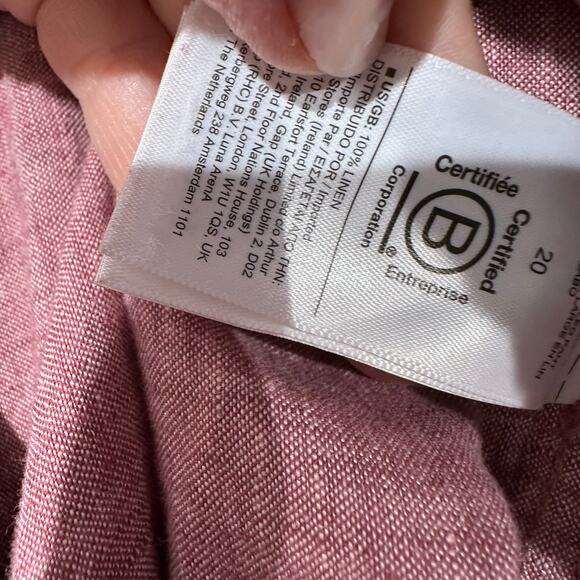 Athleta Cabo Linen Wide Leg High Waisted Pants Plus Tawny Rose Orchard Pink 20 - Picture 8 of 9